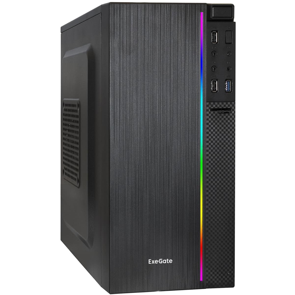 Корпус для ПК, Minitower, mATX, без БП, 2xUSB + 1xUSB 3.0, HD Audio, чёрный, RGB-подсветка
