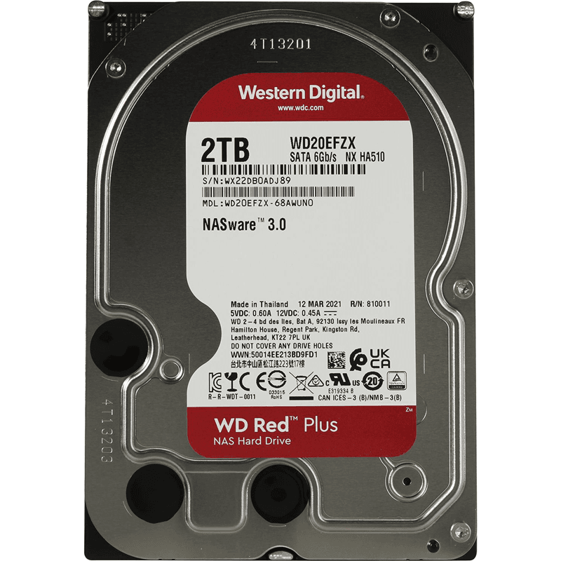 Жесткий диск 2TB Red Plus 3.5'', SATA III, 5400 об/мин, 128 МБ