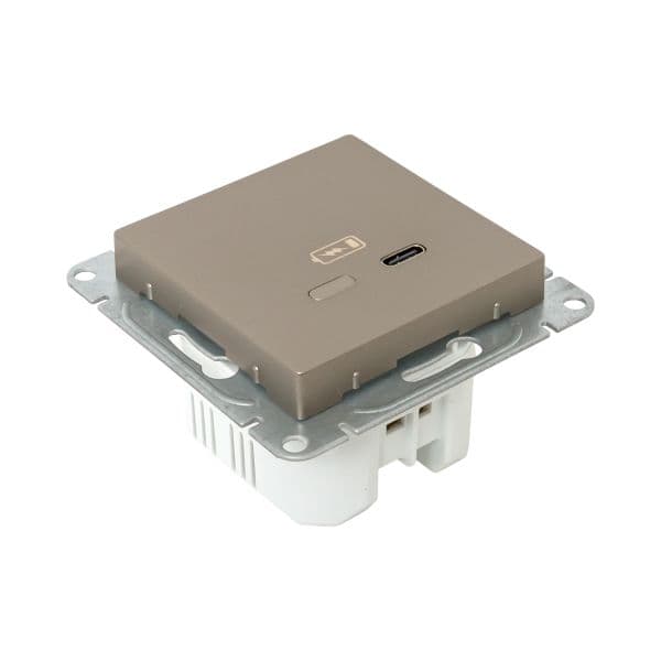 Механизм розетки USB-С  быстрая  шампань Эпика EKF