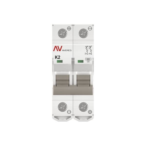 Выключатель автоматический AV-6 DC 2P 2A (K) 6kA AVERES