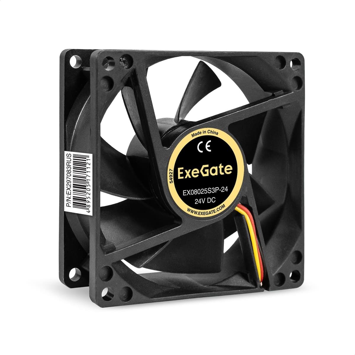 Вентилятор для корпуса 24В DC, 80x80x25 мм, 3pin, 2850RPM, 28dBA, подшипник скольжения