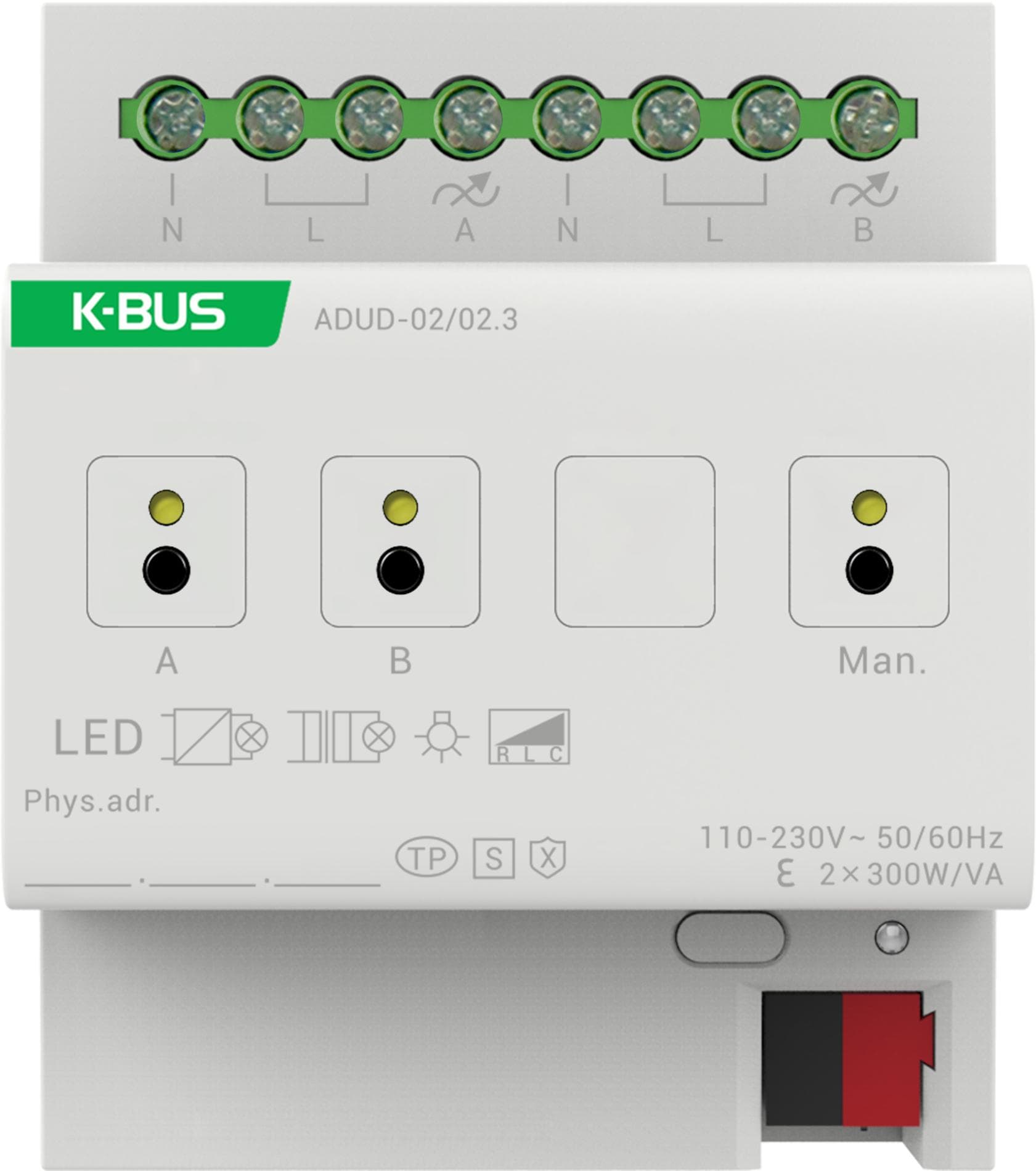 Актуатор KNX светорегулятор универсальный 2 канала MDRC
