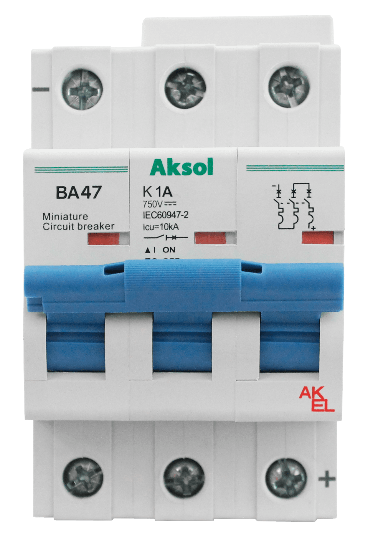 Выключатель автоматический ВА47-MCB-H-AKSOL-3P-K3-DC 3P/3A/K/10кА