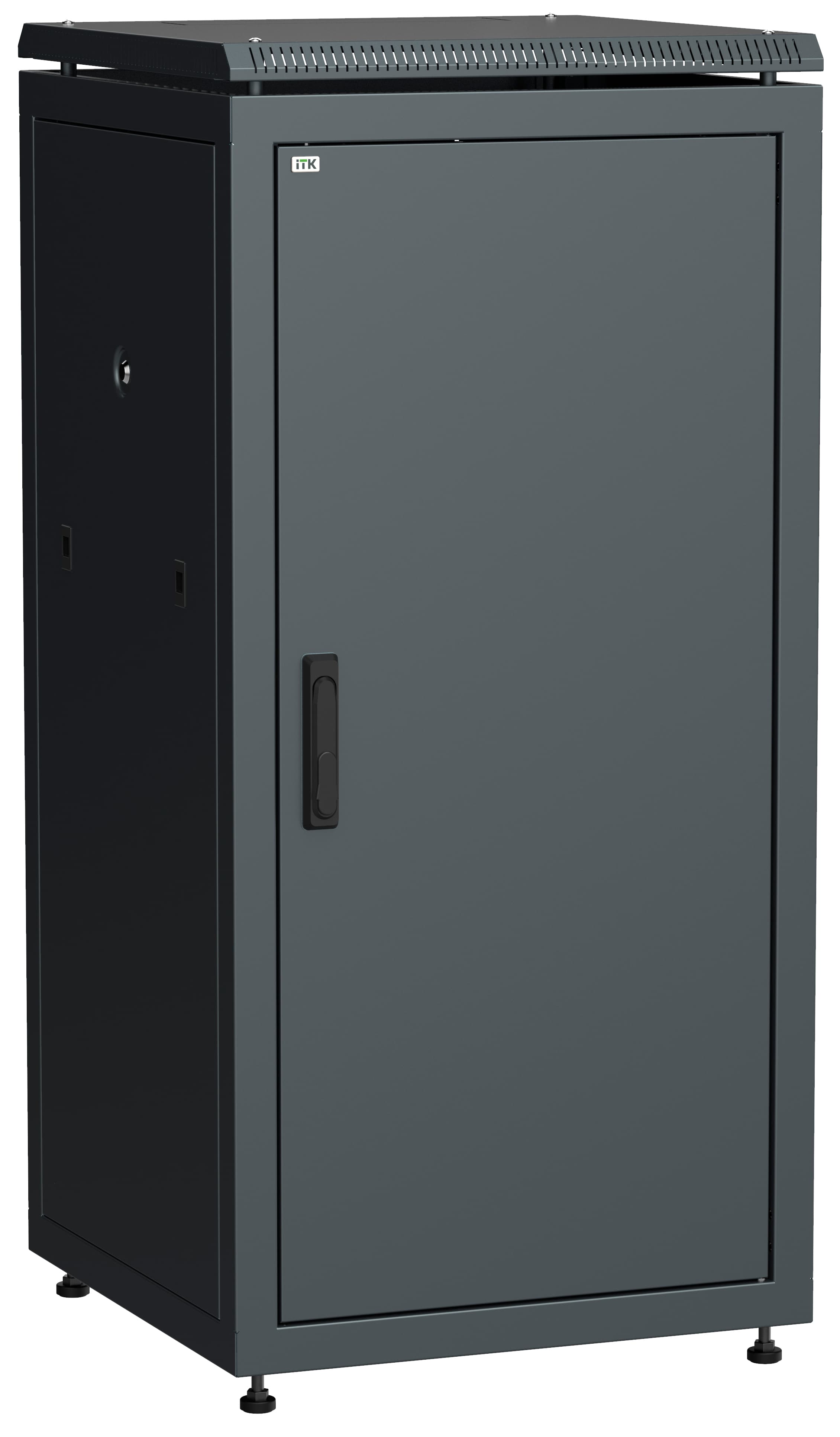 Шкаф сетевой 19дюйм LINEA N 18U 600х600 мм металлическая передняя дверь черный