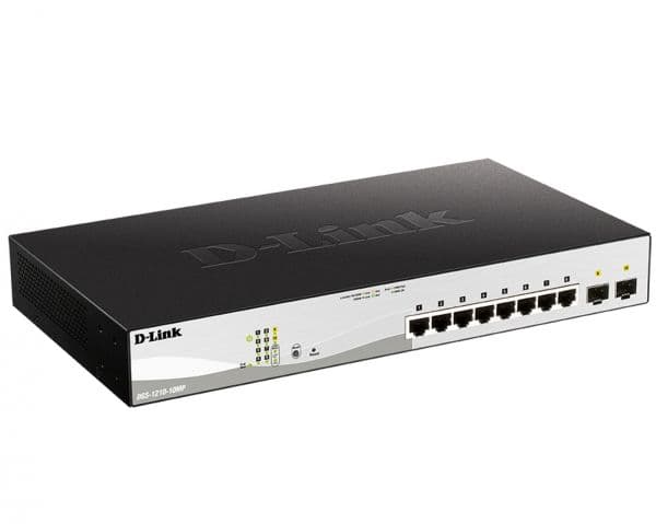 Коммутатор управляемый L2 10 портовRJ45/SFP 10 100 1000 Мб/с PoE 130Вт