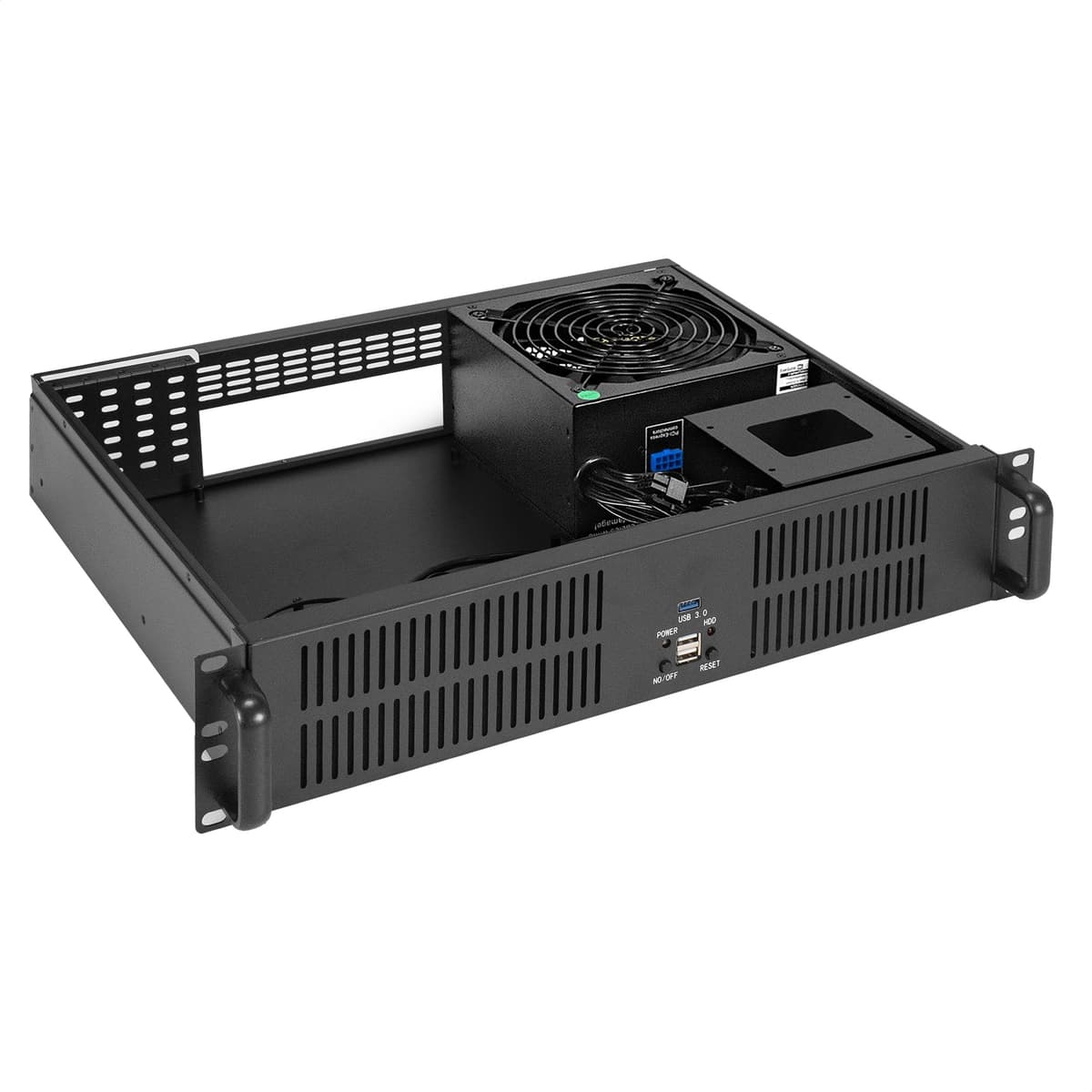 Серверный корпус 2U, 19'' стоечный, глубина 350 мм, БП 500W, 2xUSB + 1xUSB 3.0