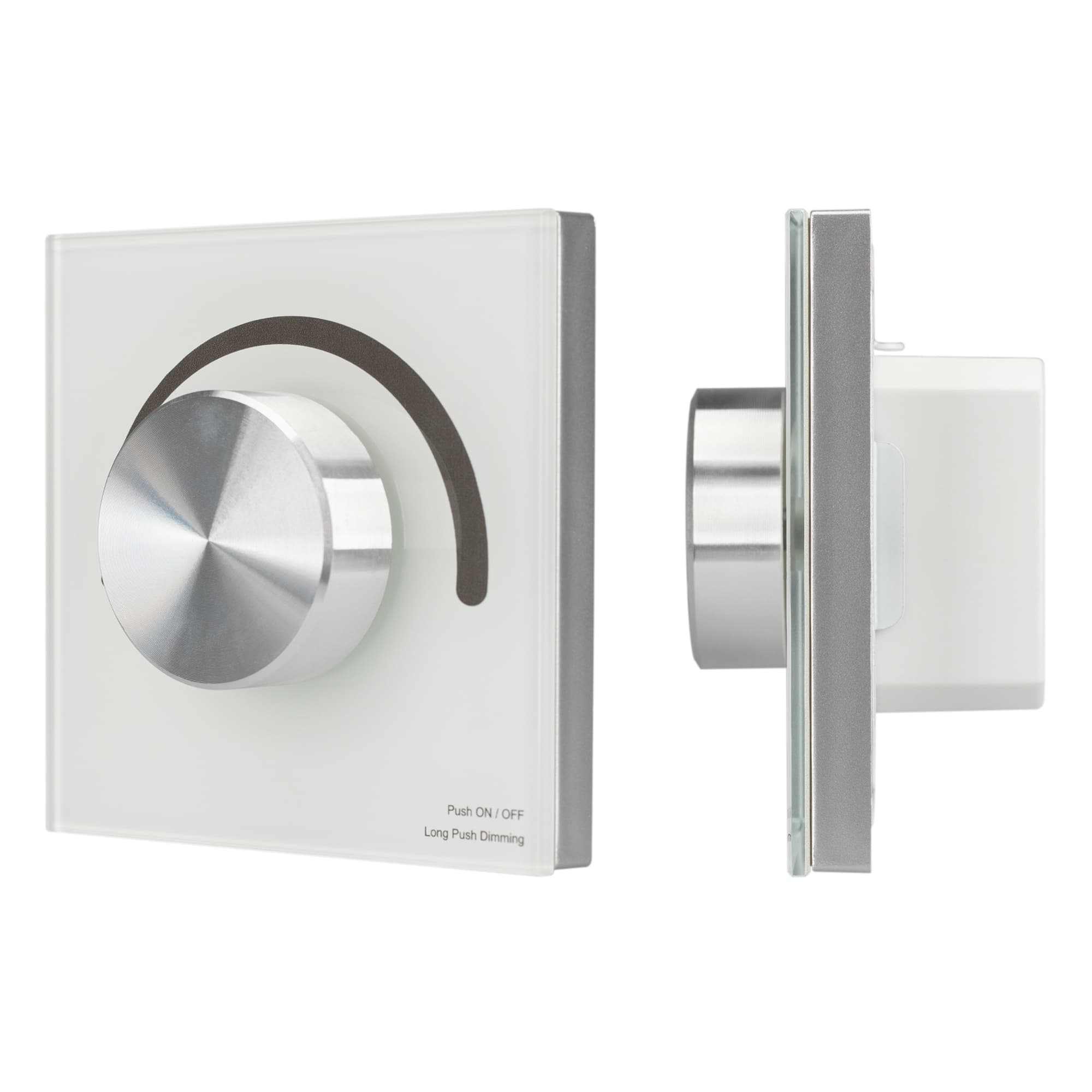 Панель SMART-P98-DIM-G-IN White 230V, 1.5A, 0/1-10V, Rotary, 2.4G ARL, стекло