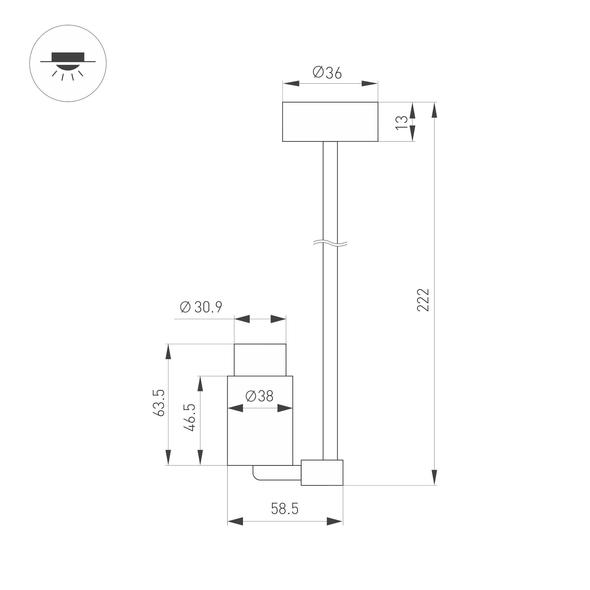 Панель SMART-P98-DIM-G-IN White 230V, 1.5A, 0/1-10V, Rotary, 2.4G ARL, стекло