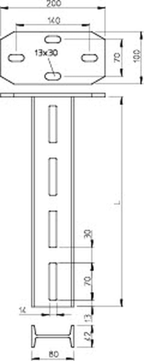 Стойка с траверсой, I-профиль, L=200, сталь, FT (IS 8 K 20 FT)