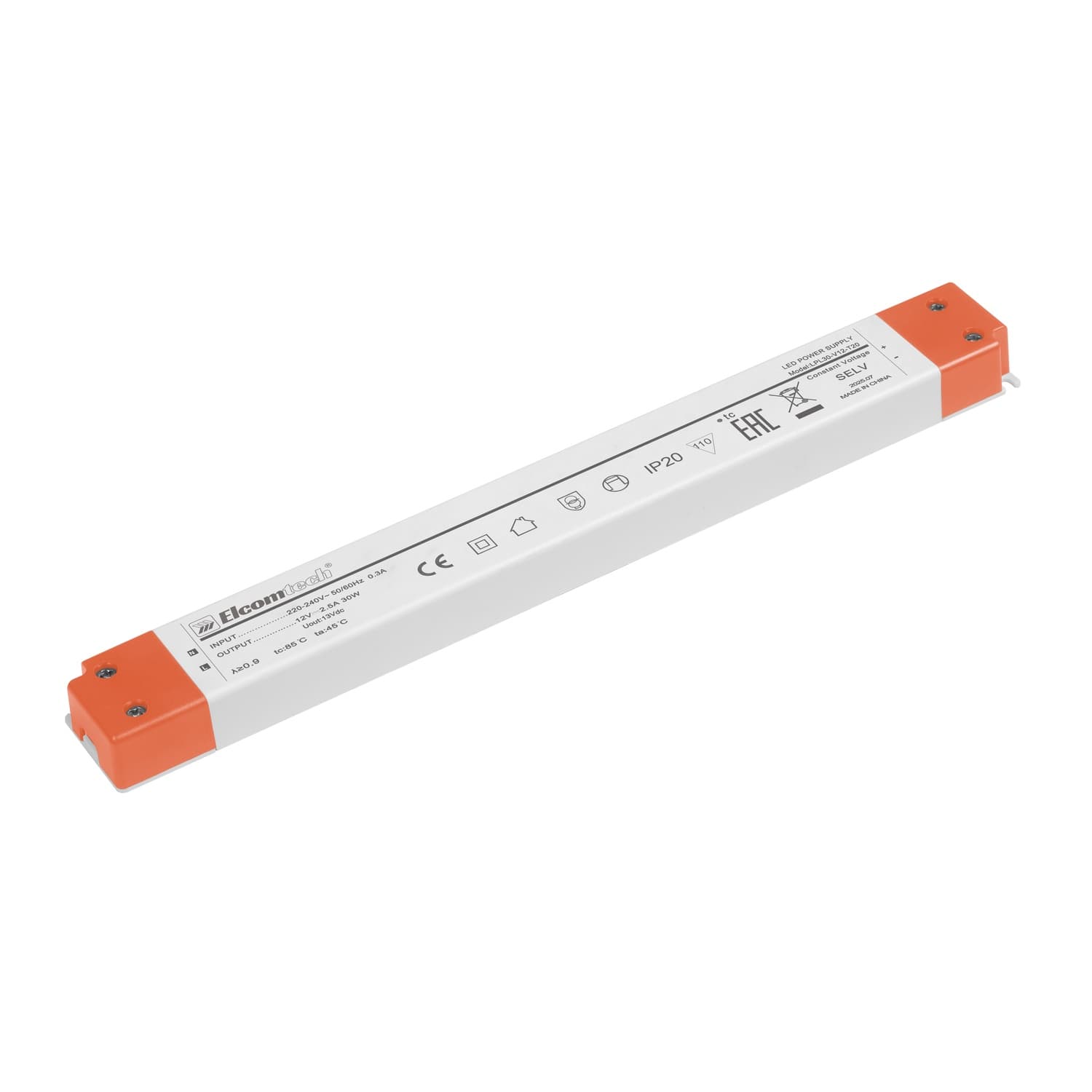 Драйвер LED 30W вход 220-240V, выход 12V 2,5 A LPL30-V12-T20
