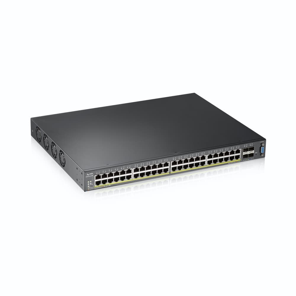 Коммутатор управляемый L2 52 порта RJ45/SFP 10 100 1000 Мб/с PoE 375Вт