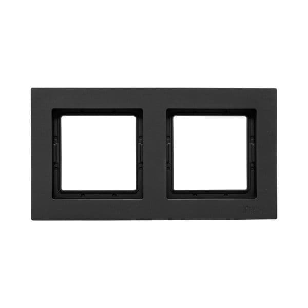 Эпика Рамка 2-местная IP44 черный пластик EKF