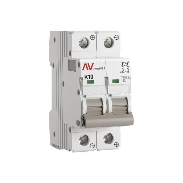 Выключатель автоматический AV-10 DC 2P 10A (K) 10kA AVERES