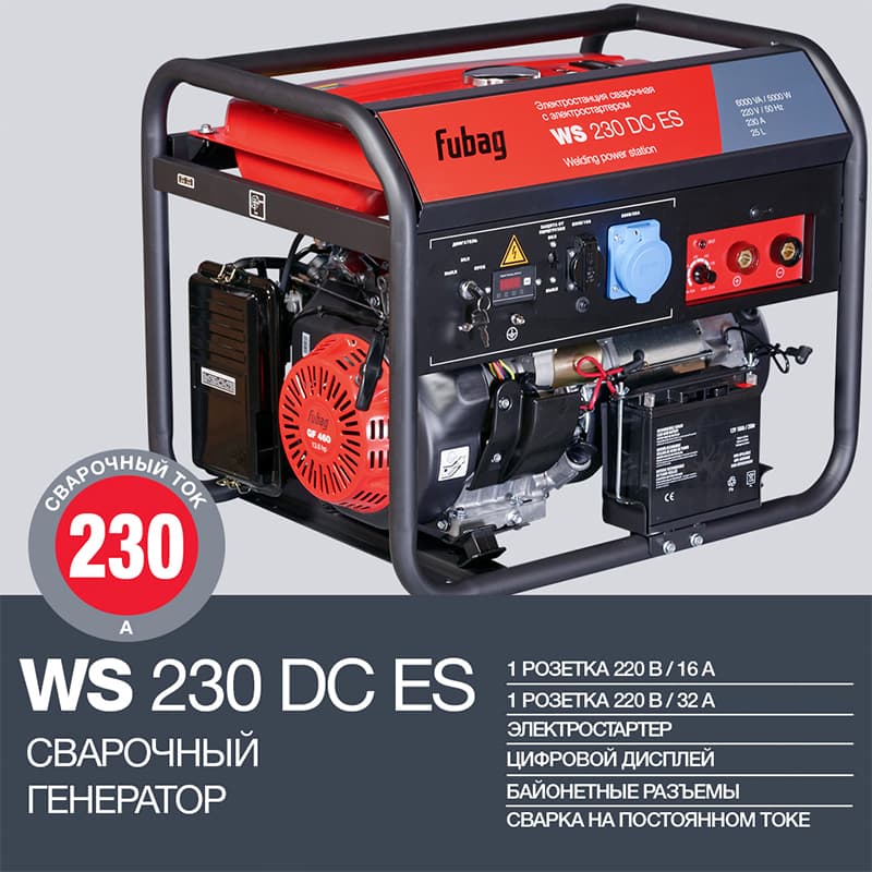 Генератор бензиновый сварочный WS 230 DC ES (220В)