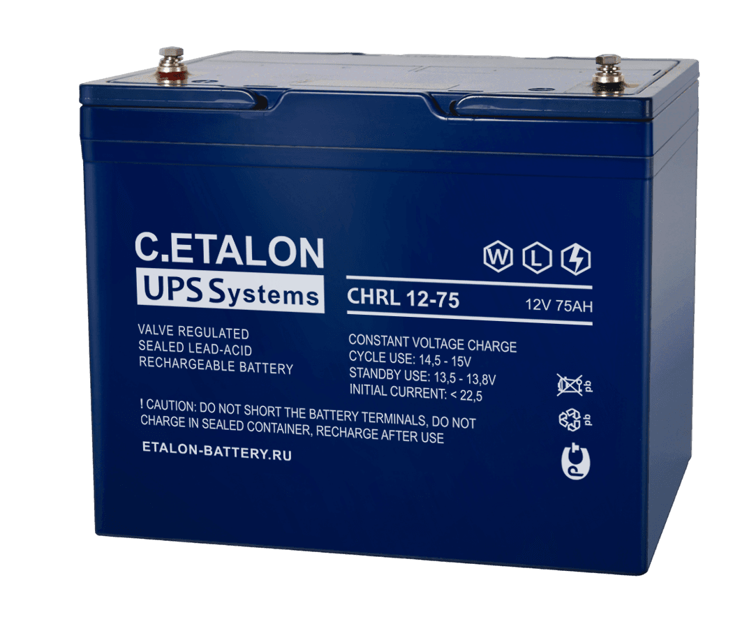 Аккумулятор C.ETALON CHRL 12В 75 А/ч