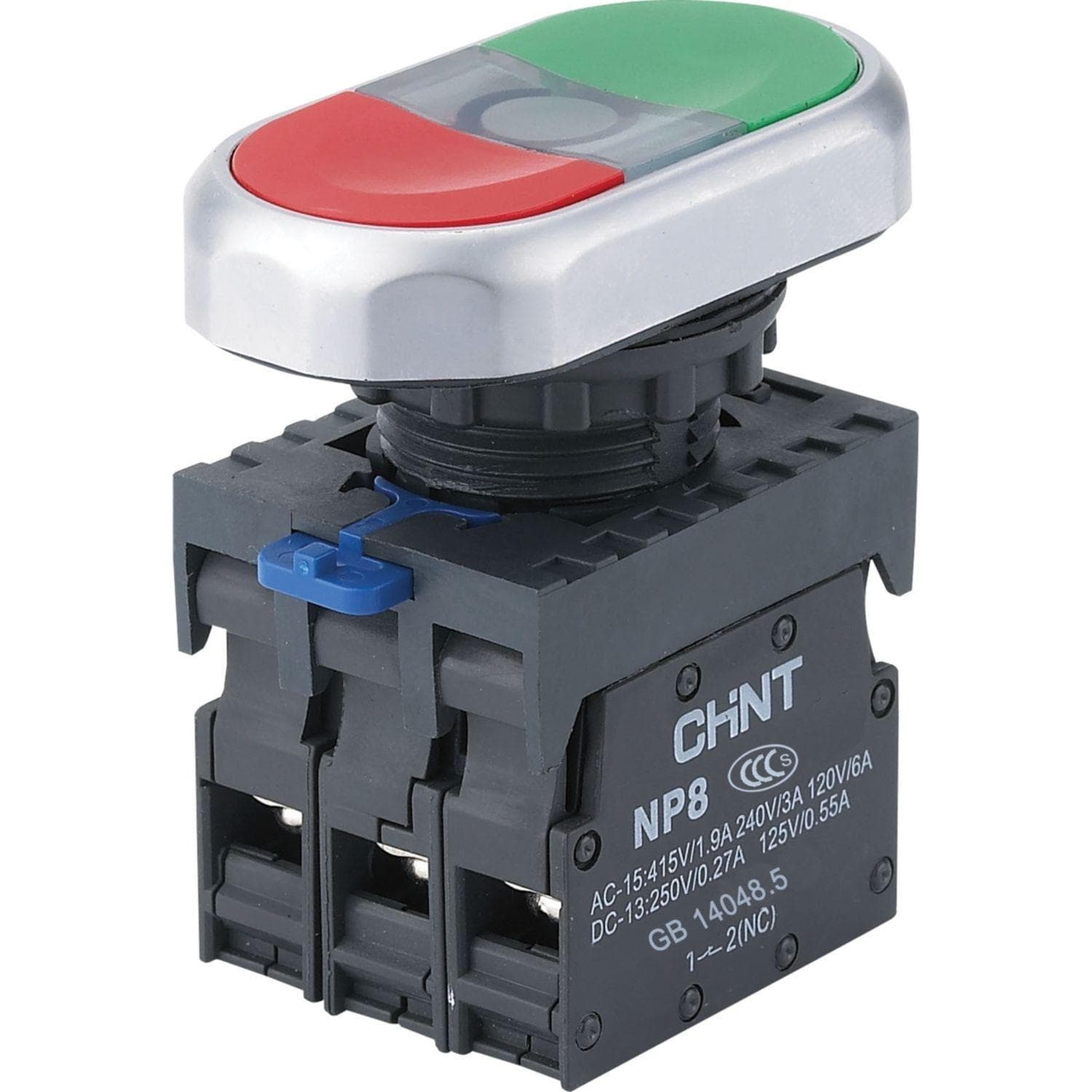 Кнопка двойная NP8-11SD/5 желтая, AC110-230В(LED), 1НО+1НЗ, IP65 (R)