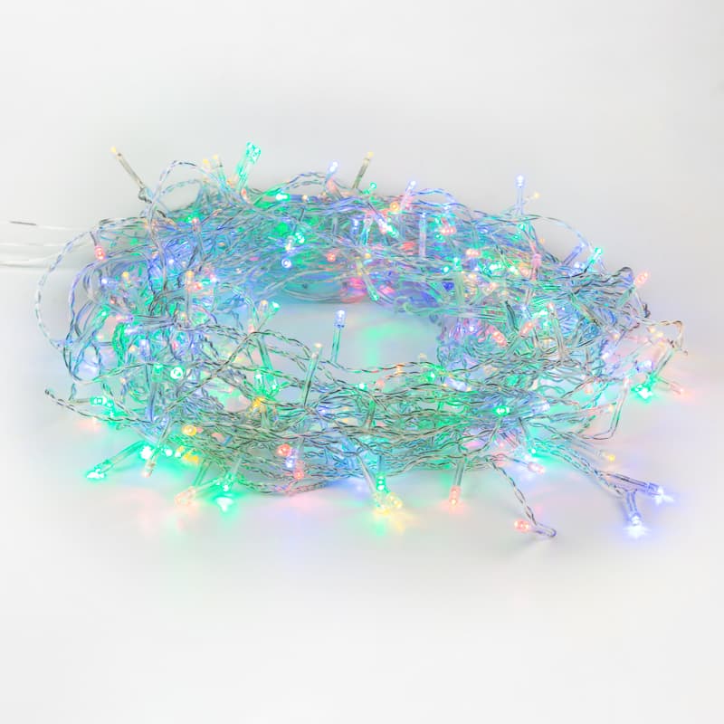 Гирлянда светодиодная универсальная 100 LED мультиколор 10 м, прозрачный ПВХ, с контроллером