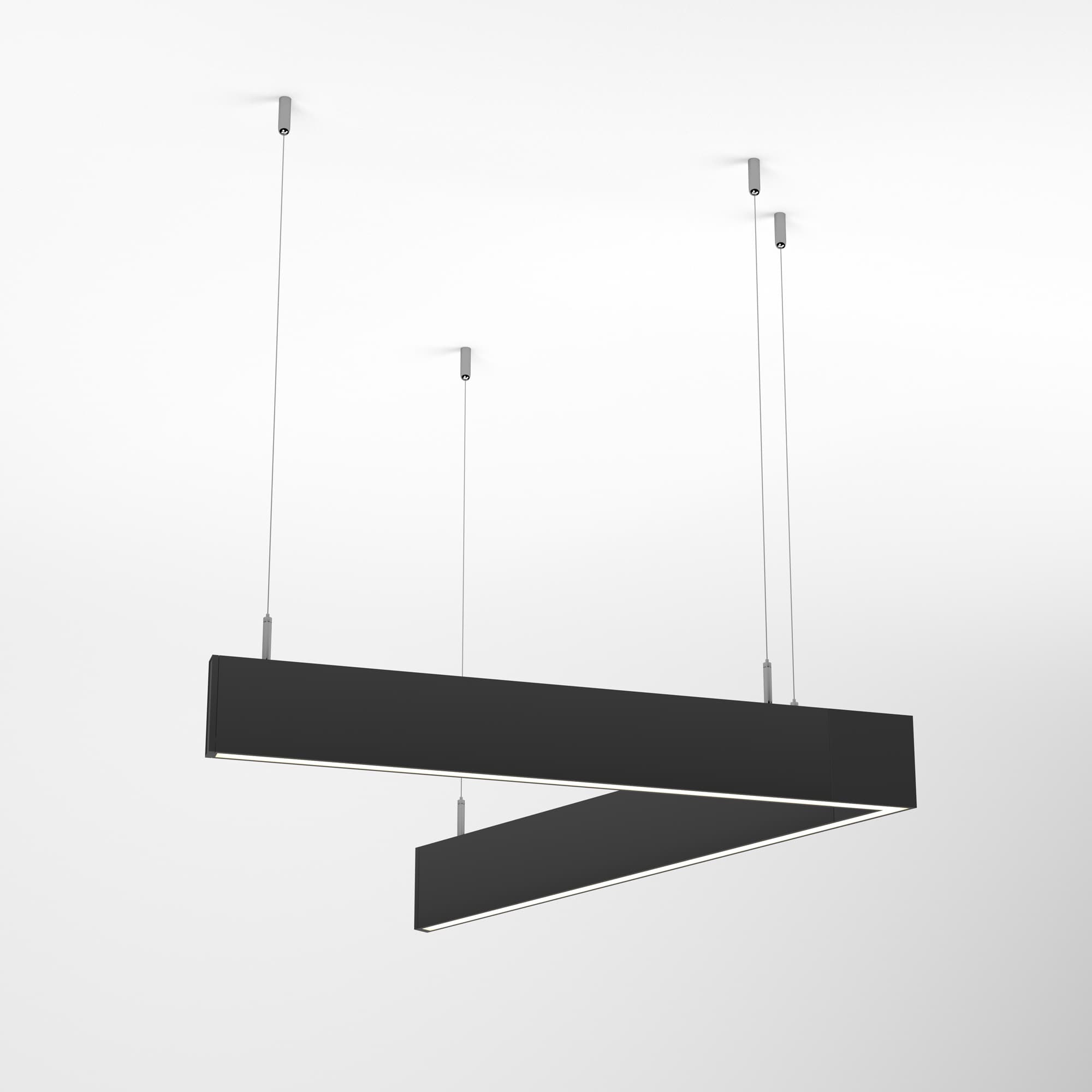 Светильник ALT-LINEAIR-ANGLE-60-FLAT-UPDOWN-DIM-1290x1115-85W Warm3000 BK 100 deg 230V IP20 металл 3 года