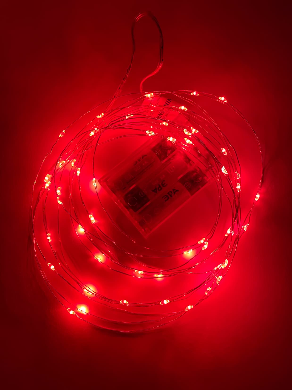 Гирлянда LED Нить 5 м красный свет, АА ENIN -5NR