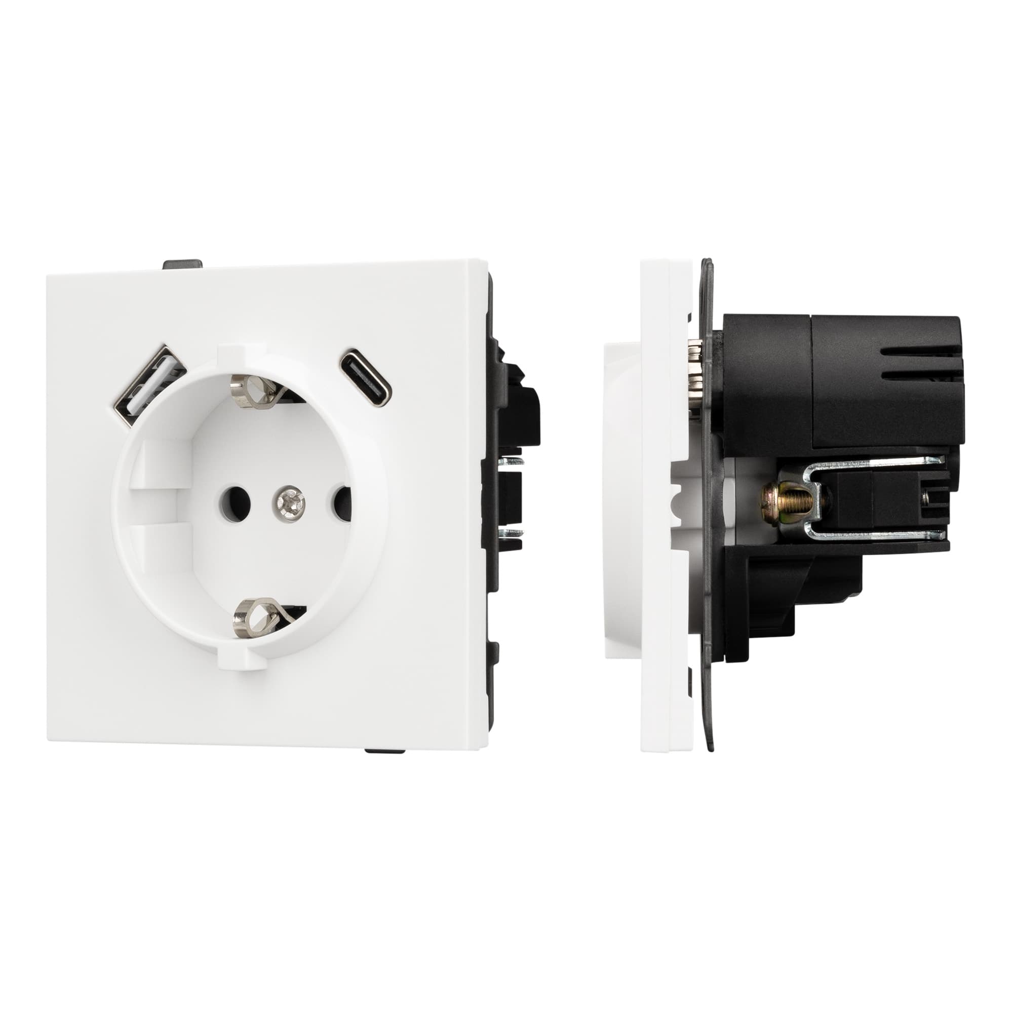 Механизм розетки с USB зарядкой SCT-TENDO-MUAC-SFPL-WH 230V, 16A, Белый, 1 пост
