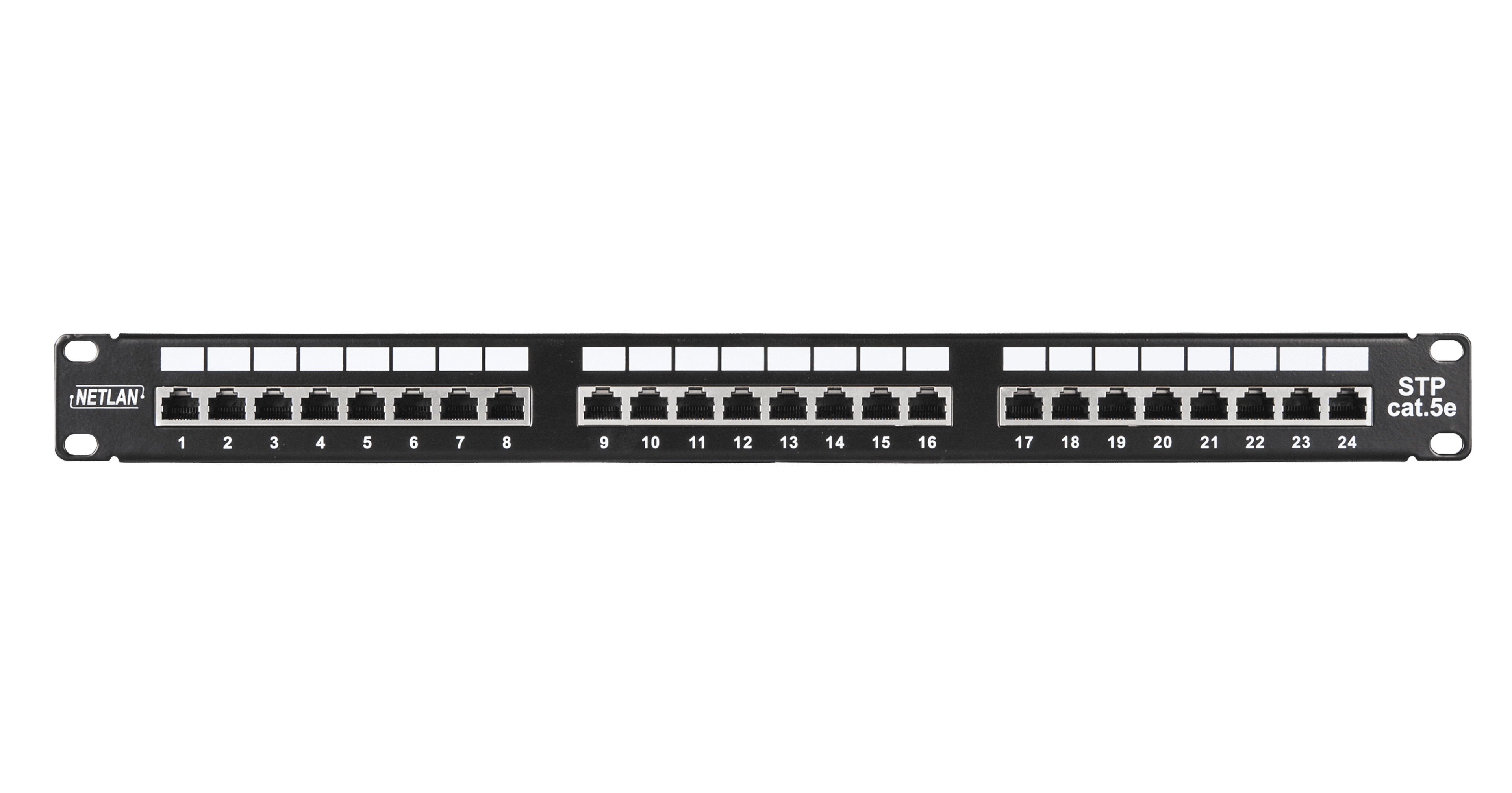 Панель 19'' 1U 24 порта Кат.5e RJ45/8P8C экран черная