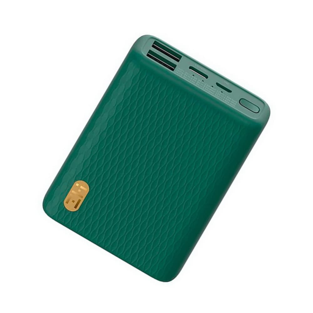 Внешний аккумулятор QB817, Micro USB, USB Type C, 10000 мА/ч, 22 Вт, зеленый
