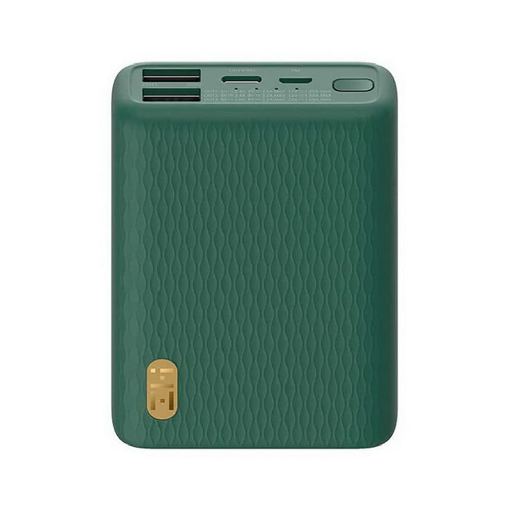 Внешний аккумулятор QB817, Micro USB, USB Type C, 10000 мА/ч, 22 Вт, зеленый