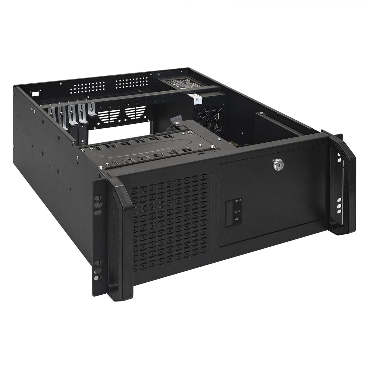 Серверный корпус 4U, 19'' стоечный, глубина 450 мм, БП 800W, USB