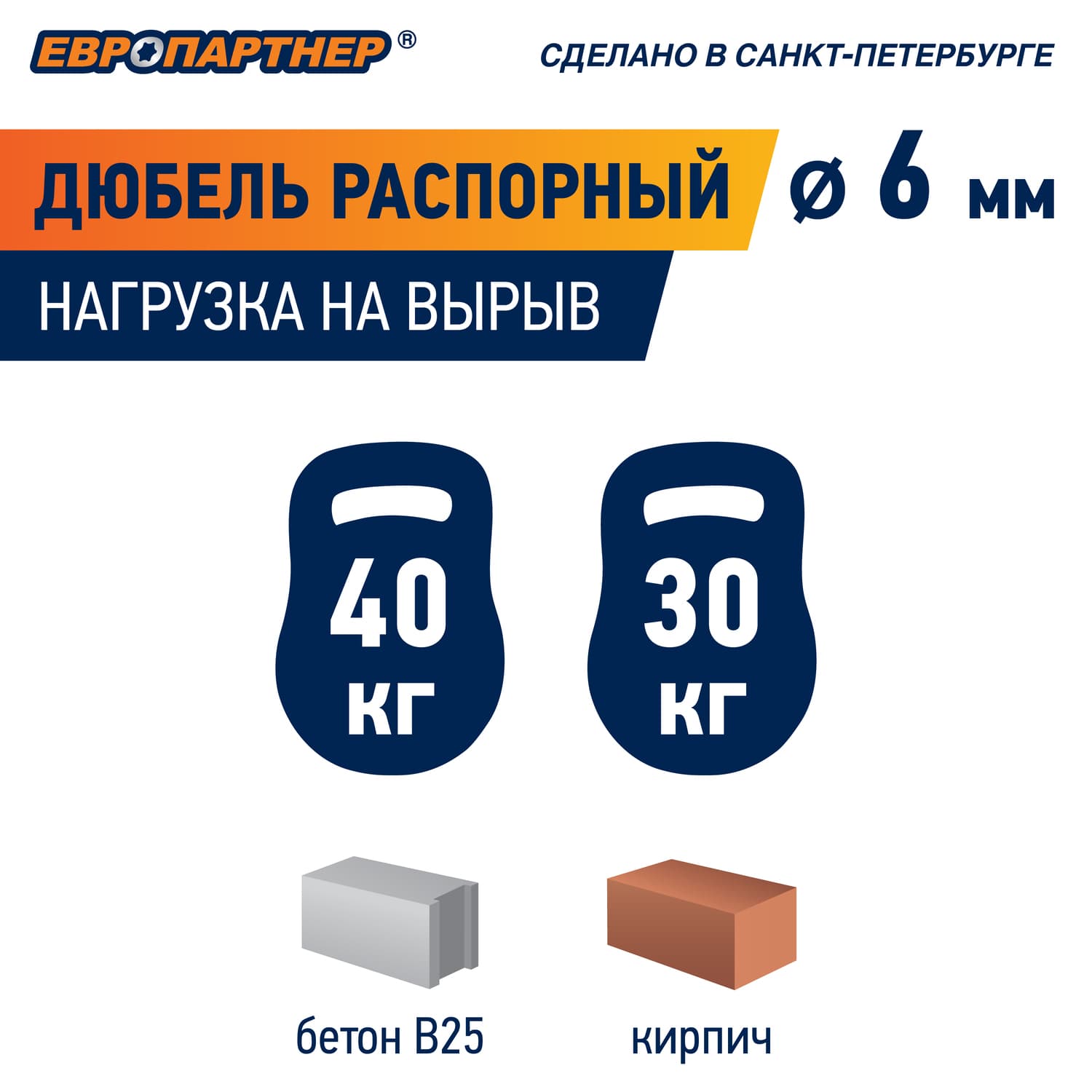 Дюбель распорный 6х30 нейлон (100 шт)
