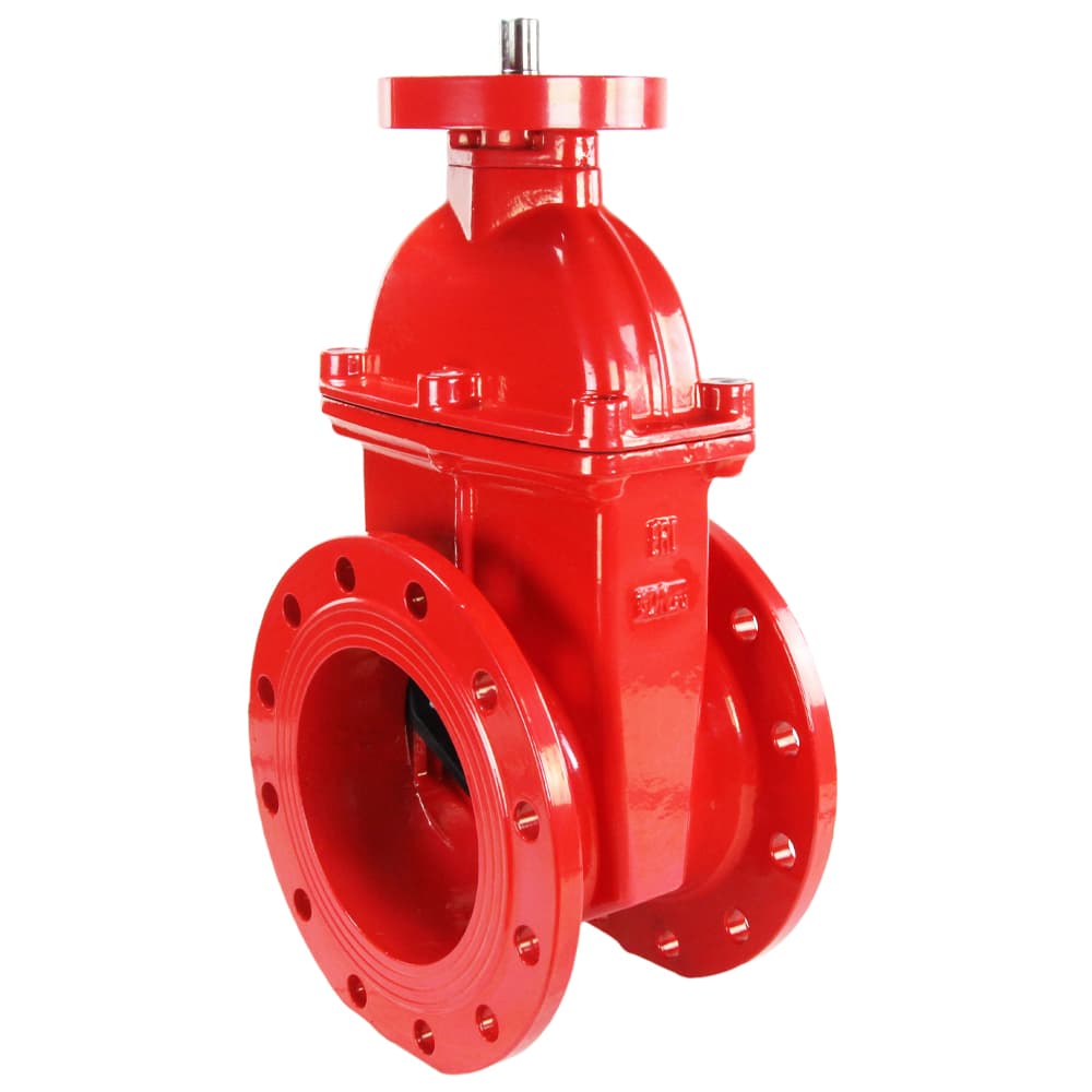 Задвижка клиновая 30ч939р красная GGG50-EPDM-F4-RED Ду200 Ру16 корпус чугун GGG50, крышка чугун GGG40, обрезиненный клин EPDM, для воды, 110-120 град., фланцевая с ISO-фланцем под электропривод, L=230 мм, шток 26, шпонка 8, F14