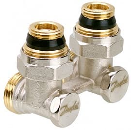 Узел нижнего подключения RLV-KS для двухтр никель 3/4'ЕКx3/4'ЕК Ру10 угловой