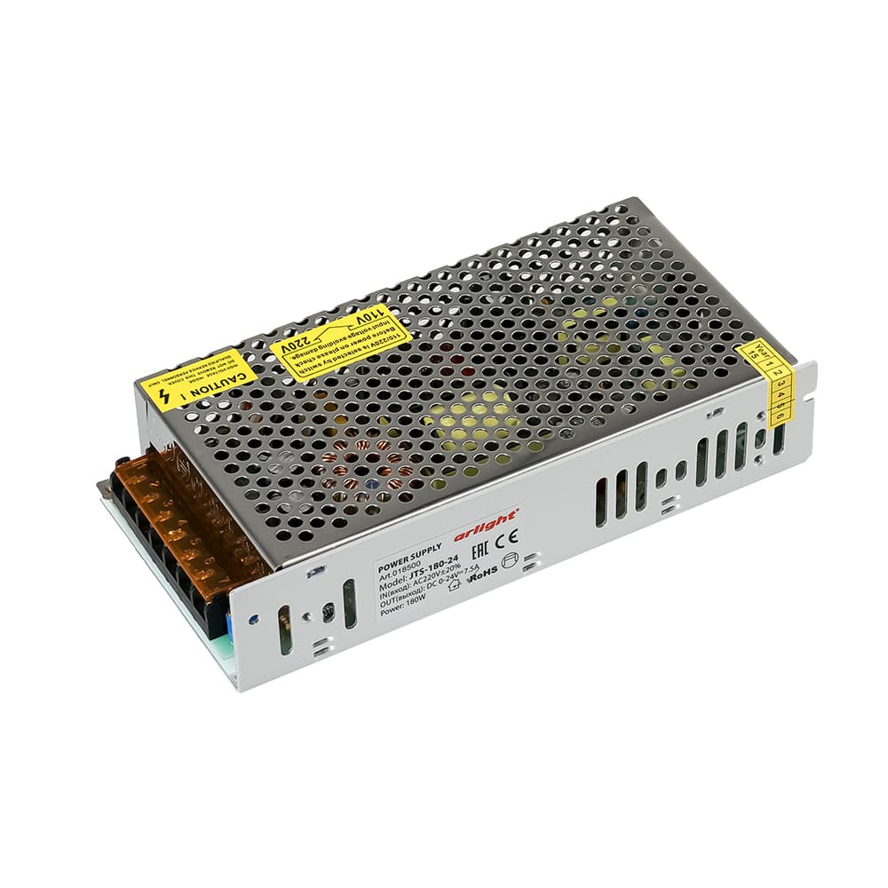 Блок питания JTS-180-24 (0-24V, 7.5A, 180W) (ARL, IP20 Сетка, 2 года)