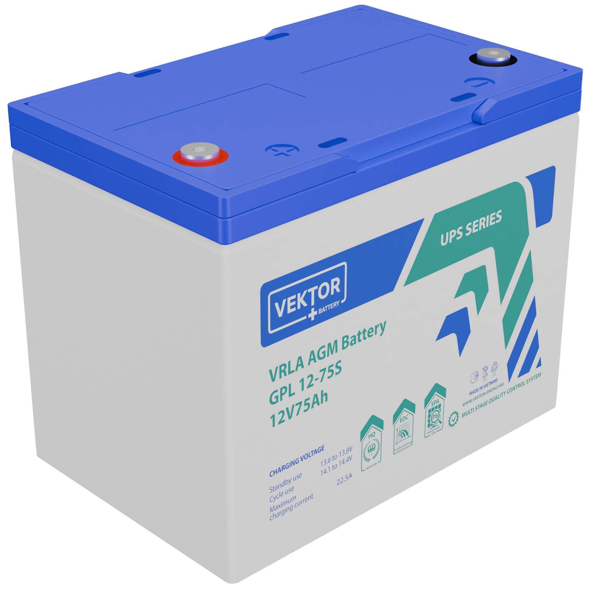 Аккумуляторная батарея VEKTOR BATTERY GPL 12-75S