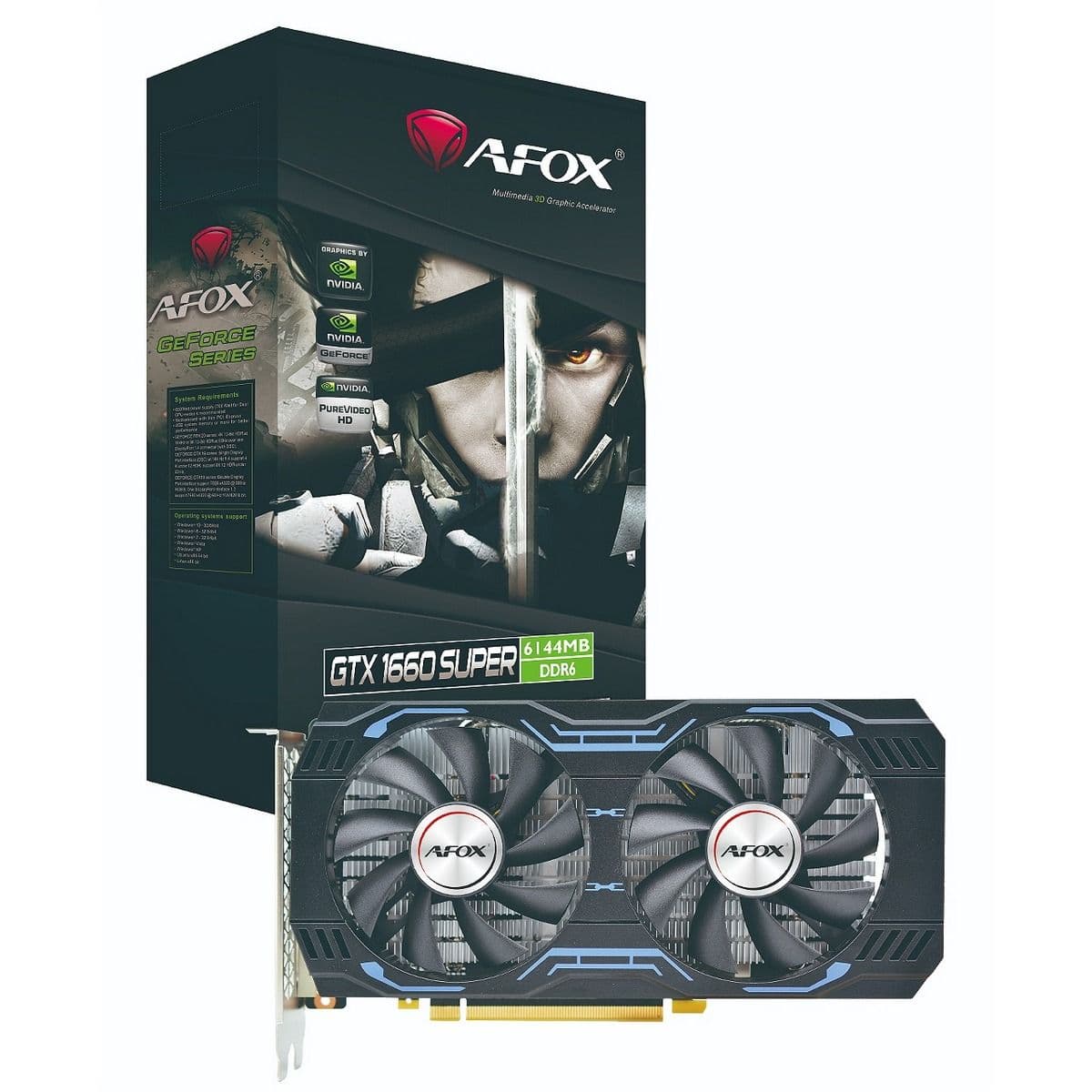 Видеокарта GTX1660 SUPER, NVIDIA GEFORCE GTX1660 SUPER, 6 ГБ, GDDR6, PCI-Express 3.0, 2 куллера