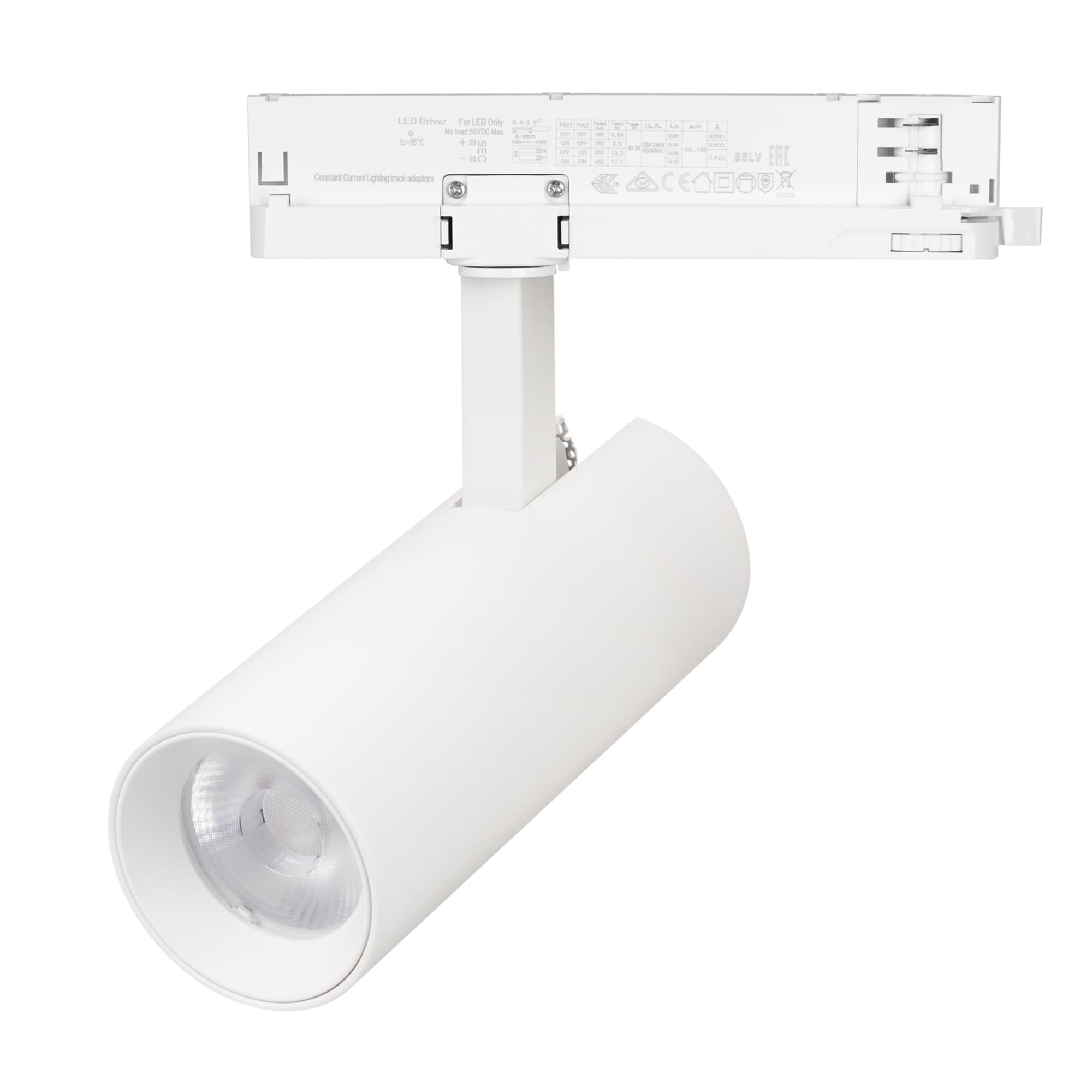 Светильник светодиодный трековый LGD-GERA-2TR-R60-15W Day4000 (WH, 15 deg, 230 В) (ARL, IP20 металл, 5 лет)