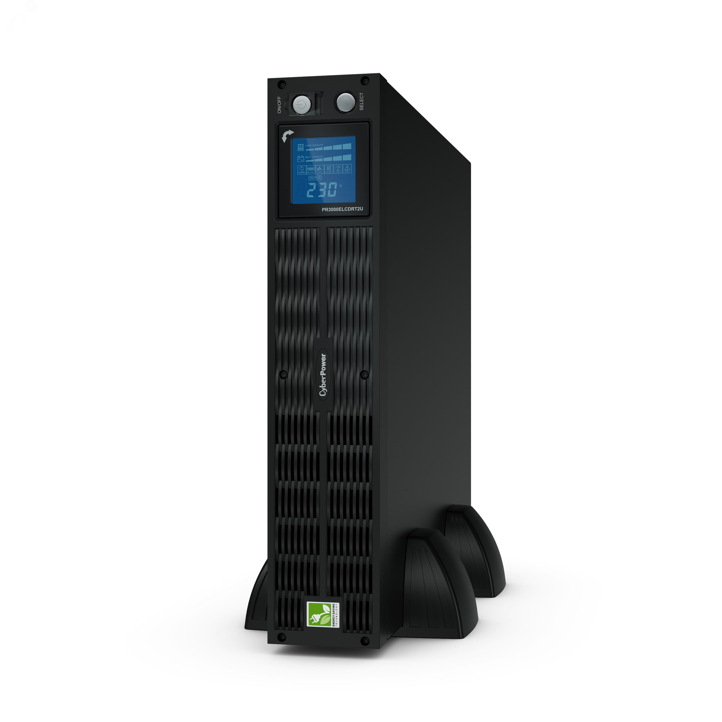Источник бесперебойного питания Rackmount Line-Interactive 3000VA/2700W 9 IEC-320 С13 1 IEC C19 розеток USBиSerial RJ11/RJ45 SNMPslot LCD дисплей
