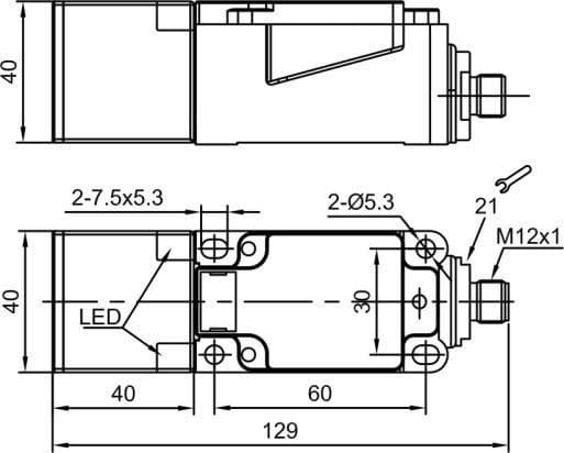 Индуктивный датчик Lanbao LE40XZSN40DPRY-E2