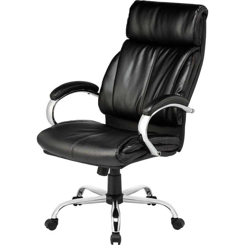 Кресло для руководителя Easy Chair 516 RT черное (рециклированная кожа с  компаньоном, металл)