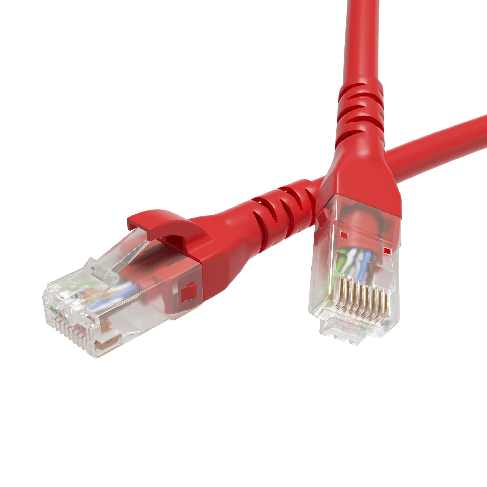 Патч-корд неэкранированный CAT5E U/UTP 4х2 LSZH красный 10м