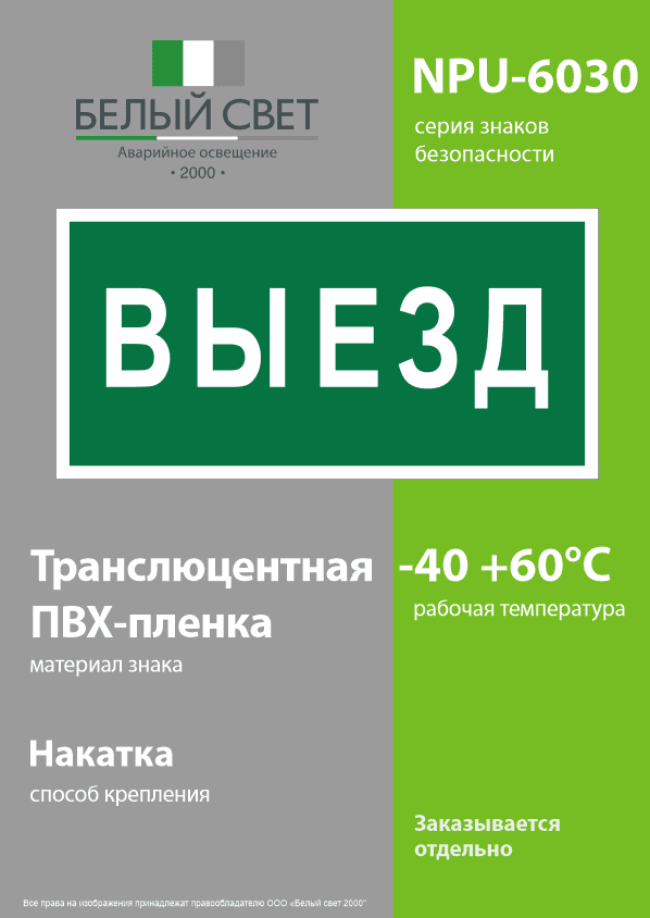 Знак безопасности NPU-6030.N02''Выезд''