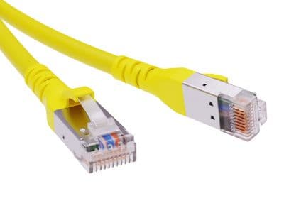 Патч-корд экранированный CAT6A SF/UTP 4х2 LSZH желтый 1.5м