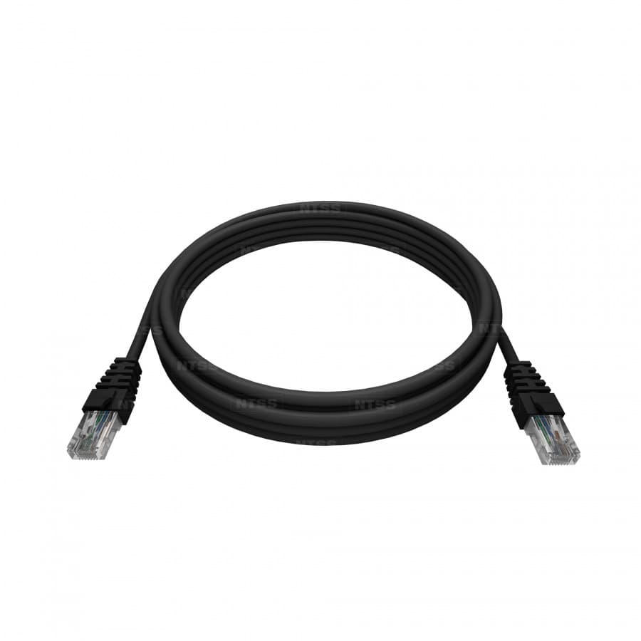 Патч-корд 2хRJ458P8C, T568B UTP 5e кат литой 03 метра, LSZH, черный