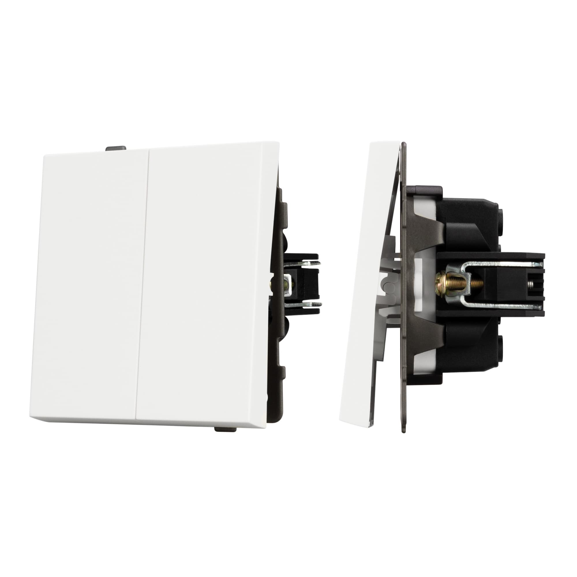 Механизм выключателя двухклавишный проходной SWT-TENDO-MKP2-SFPL-WH 230V, 10A, Белый, 1 пост