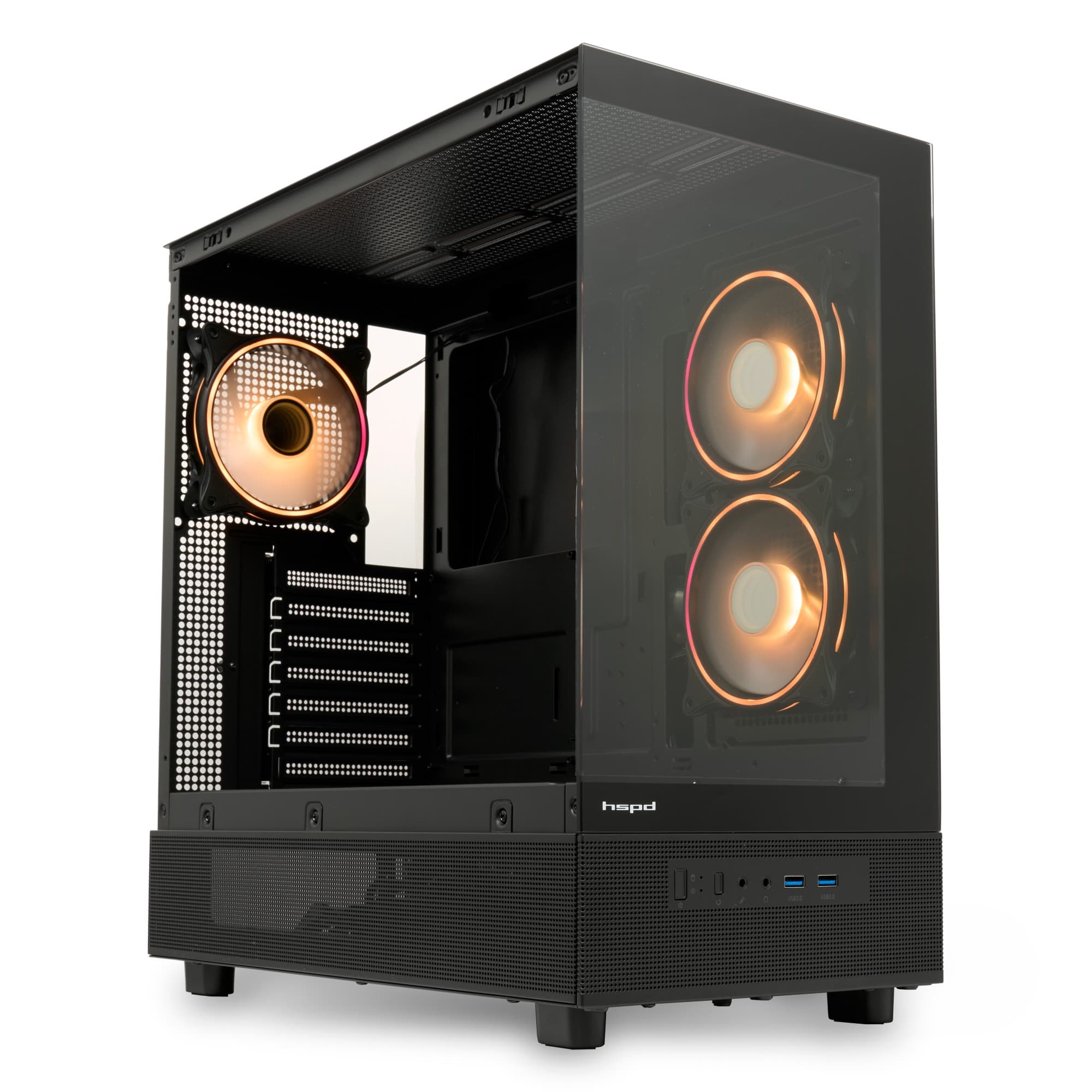 Корпус для ПК F710 Panoramic Black, Mid Tower, E-ATX/ATX/mATX/mITX, черный, с ARGB вент., без БП