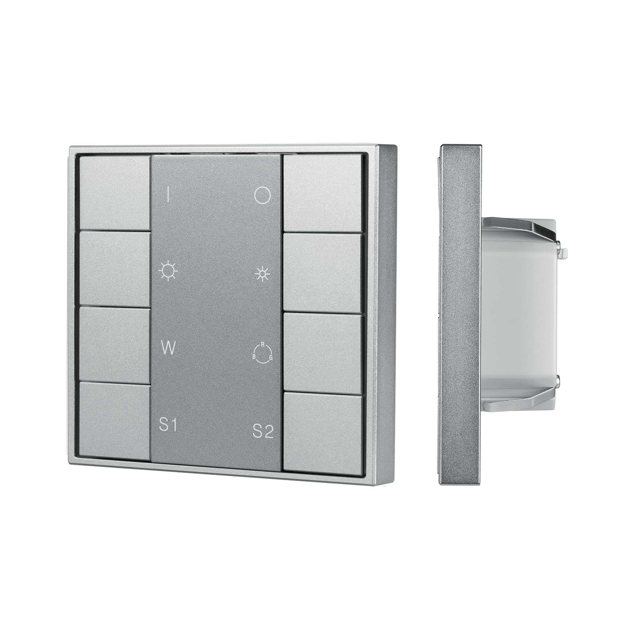 Панель кнопочная INTELLIGENT DALI-201-23-1G-2SC-RGBW-DT8-IN Silver BUS, Frame, IARL, IP20 металл, 3 года