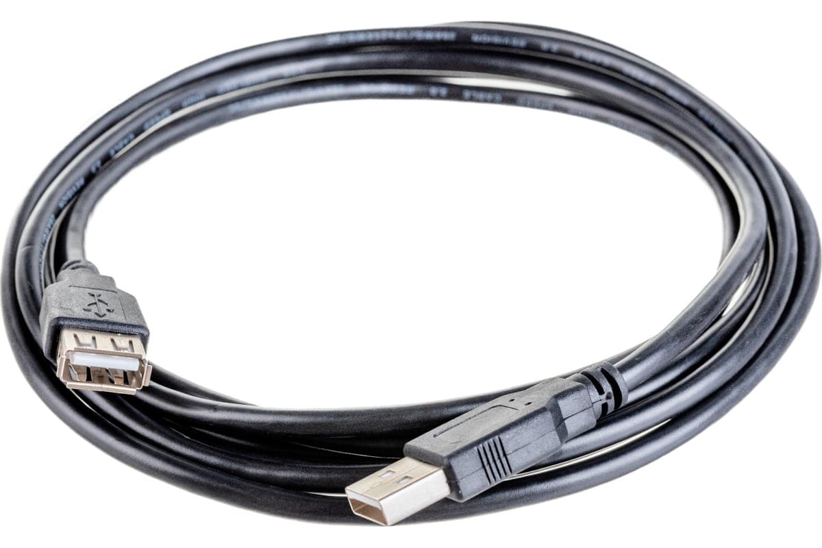 Кабель USB 2.0, AM на AF, 3 м.