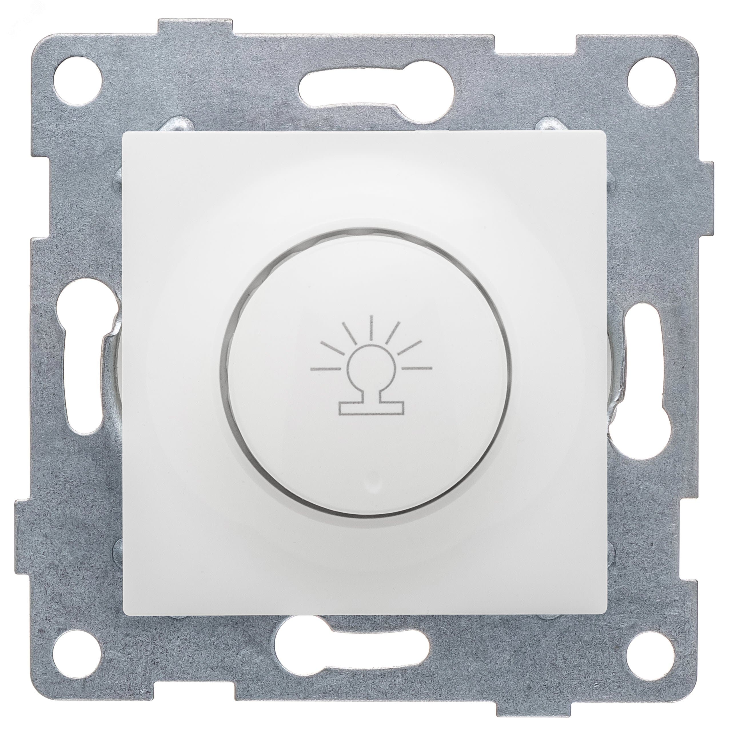 Диммер Ugra, 500 W, механизм, с накладкой и воротком, белый