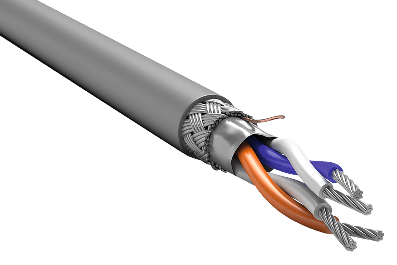 Кабель интерфейсный ITK RS-485 1х2х0.6 нг(А)-LS серый (200м)