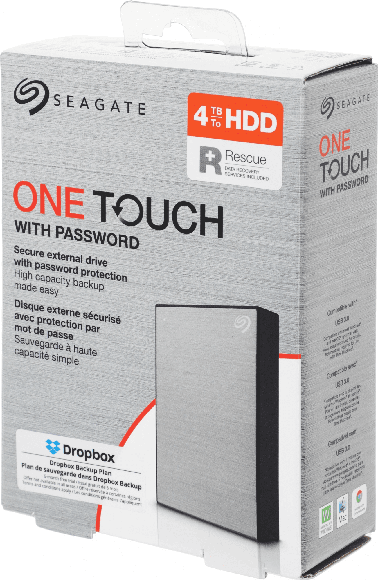 Жесткий диск внешний 2.5'' 4 ТБ,  One Touch, USB 3.2, серый