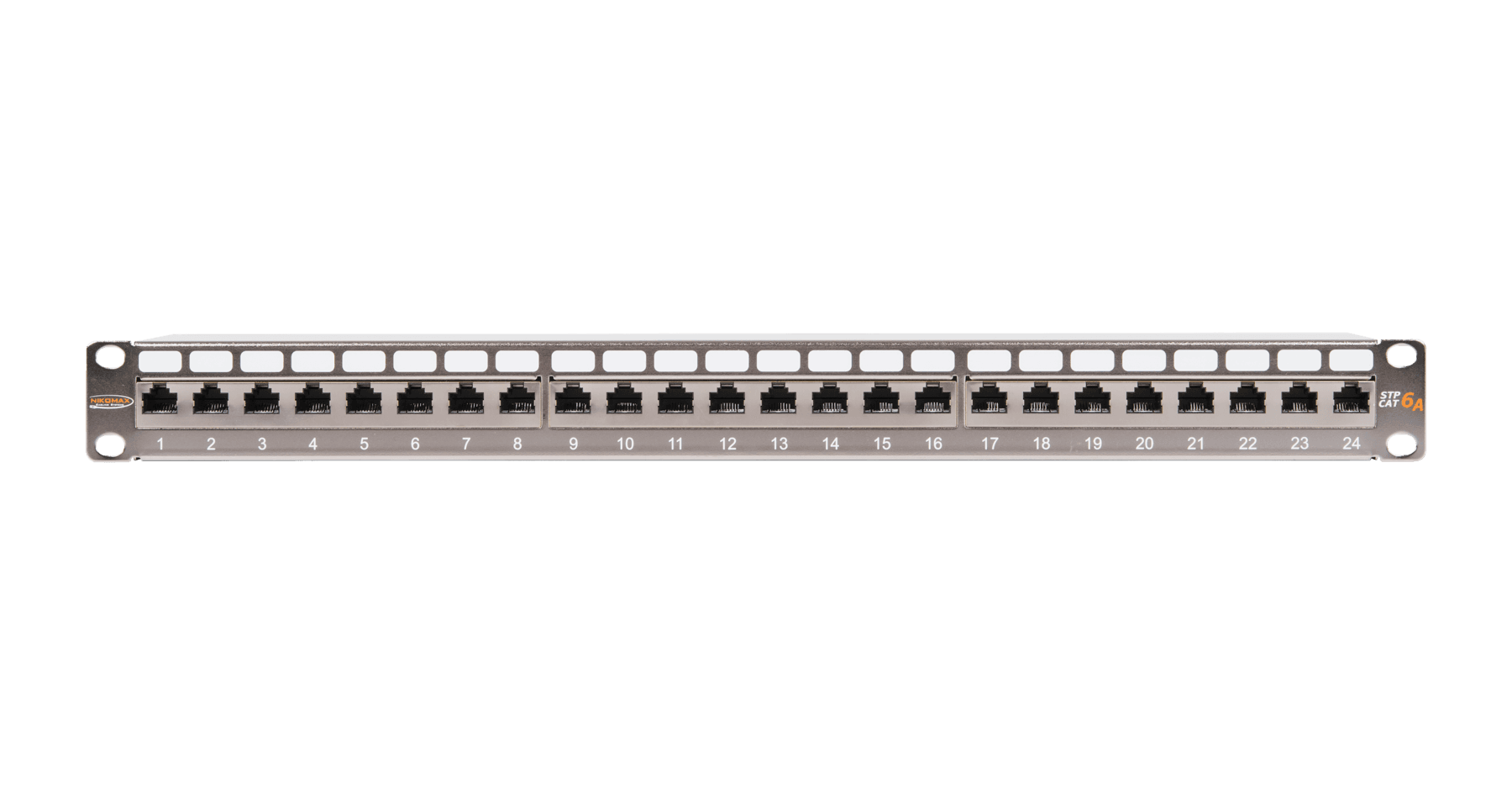 Патч-панель 19'' 1U 24 порта Кат 6a RJ45/8P8C FTP металлик